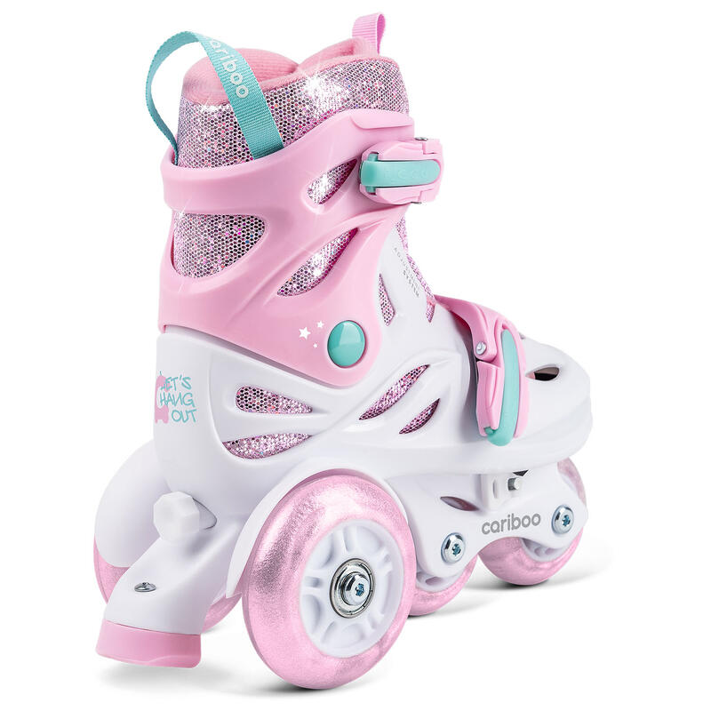 Patins à roulettes réglables pour enfants Cariboo Ballerina rose-menthe
