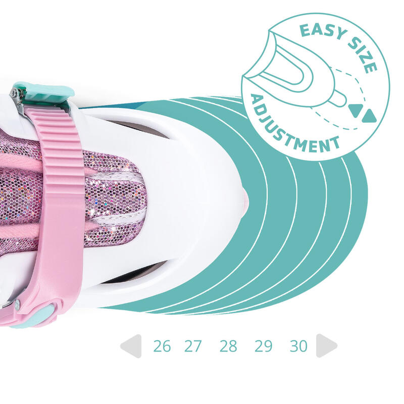 Patins à roulettes réglables pour enfants Cariboo Ballerina rose-menthe