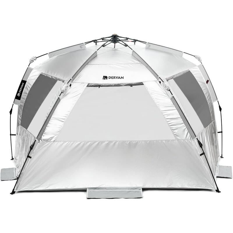 Deryan Up To Go Carpa de Playa Pop Up - Anti-UV 50+ - Plata