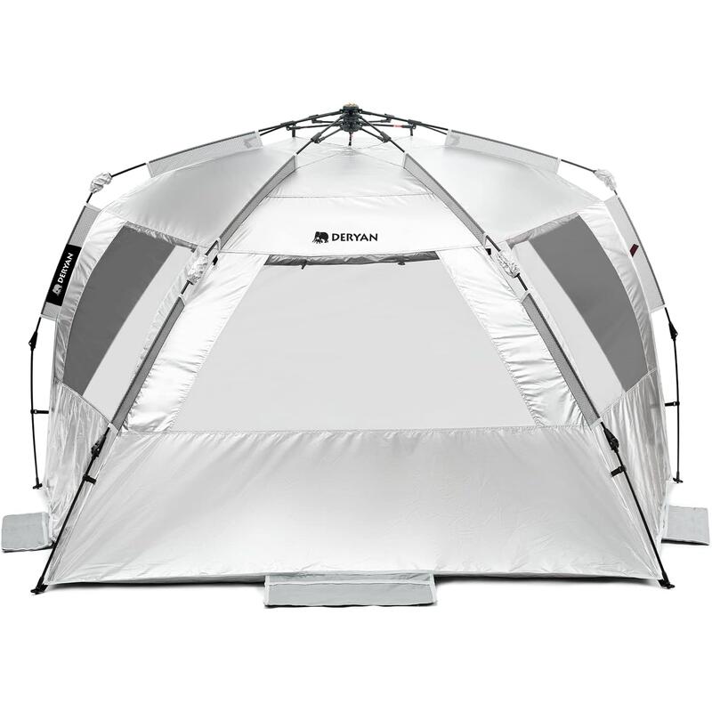 Deryan Up To Go Tente de Plage Pop Up - Anti-UV 50+ - Argent