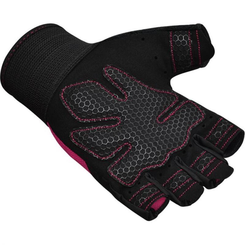 Rękawiczki fitness W1 - Z otwartymi palcami - Różowy - L