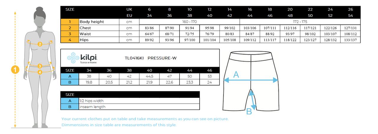 Culotte corto ciclismo mujer PRESSURE-W KILPI Negro 6/6