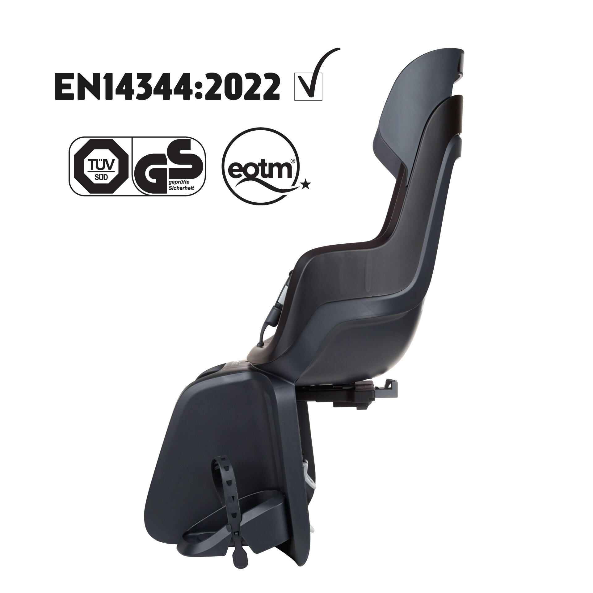 Silla Bicicleta Trasera GO Portaequipajes con MIK-HD Negro 6/8