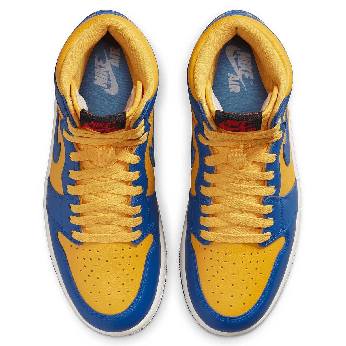 SCARPE BASKET UOMO NIKE AIR JORDAN 1 RETRO HI OG "REVERSE LANEY" BLU/GIALLO 4/6