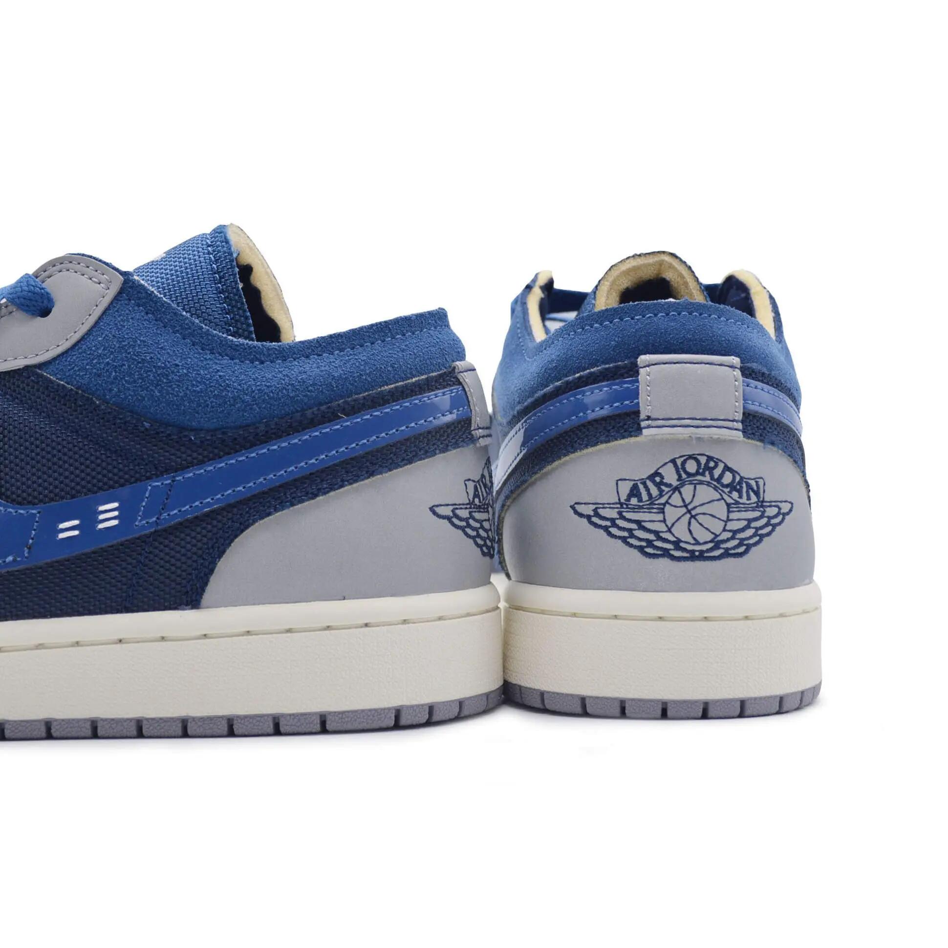 BASKET NIKE AIR JORDAN 1 LOW SE CRAFT "OBSIDIAN" BLEU/AZUR/GRIS 3/6