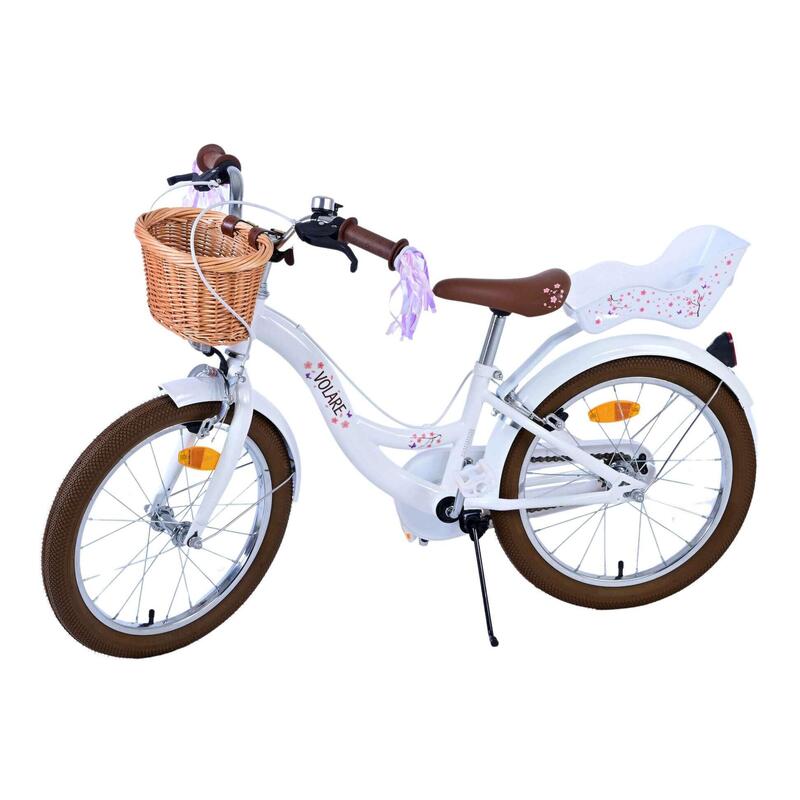 Bicicleta Niños 18 Pulgadas Volare Blossom 5-7 años Blanco