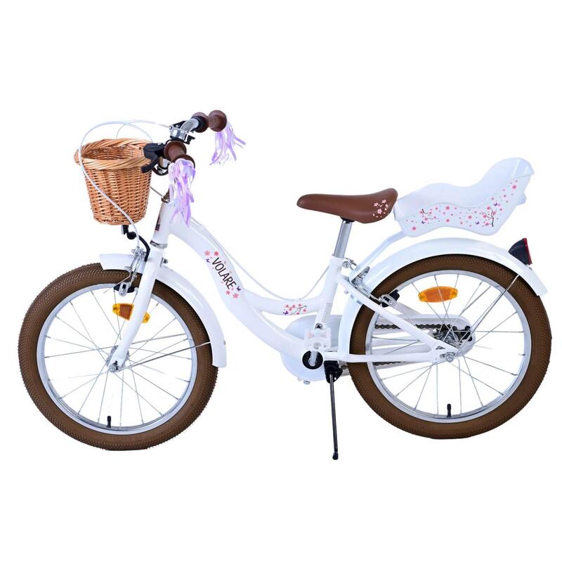 Bicicleta Niños 18 Pulgadas Volare Blossom 5-7 años Blanco