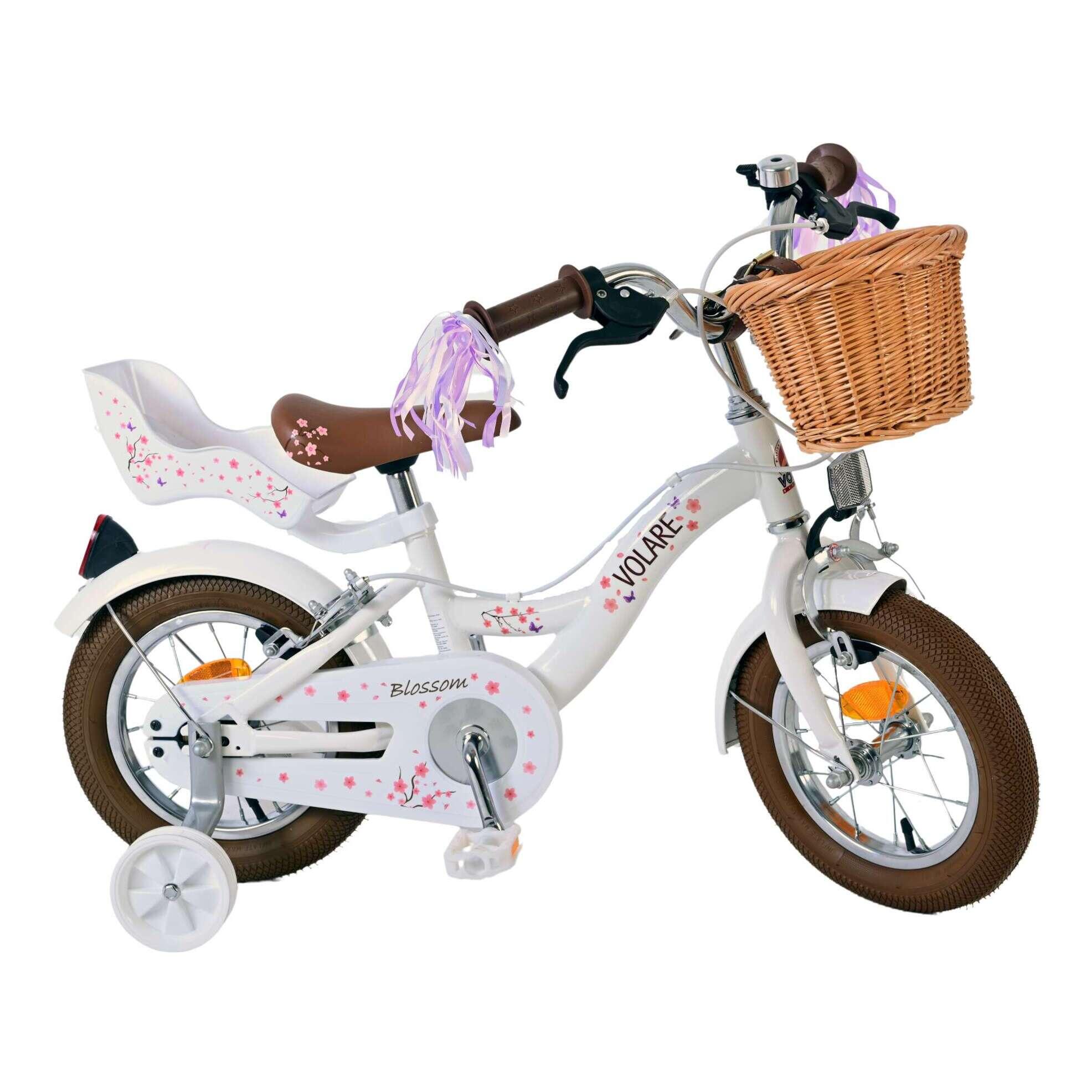 Bicicleta criança 12 polegadas volare blossom 3 anos branco