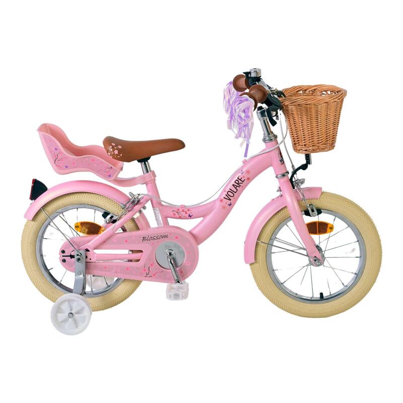 Kinderfiets 14 inch 4-6 jaar Volare Blossom Roze