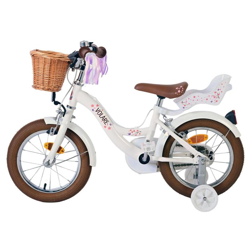 Kinderfiets 14 inch 4-6 jaar Volare Blossom Wit