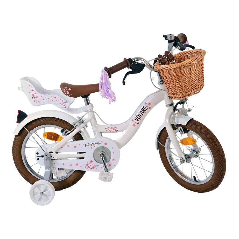 Kinderfiets 14 inch 4-6 jaar Volare Blossom Wit