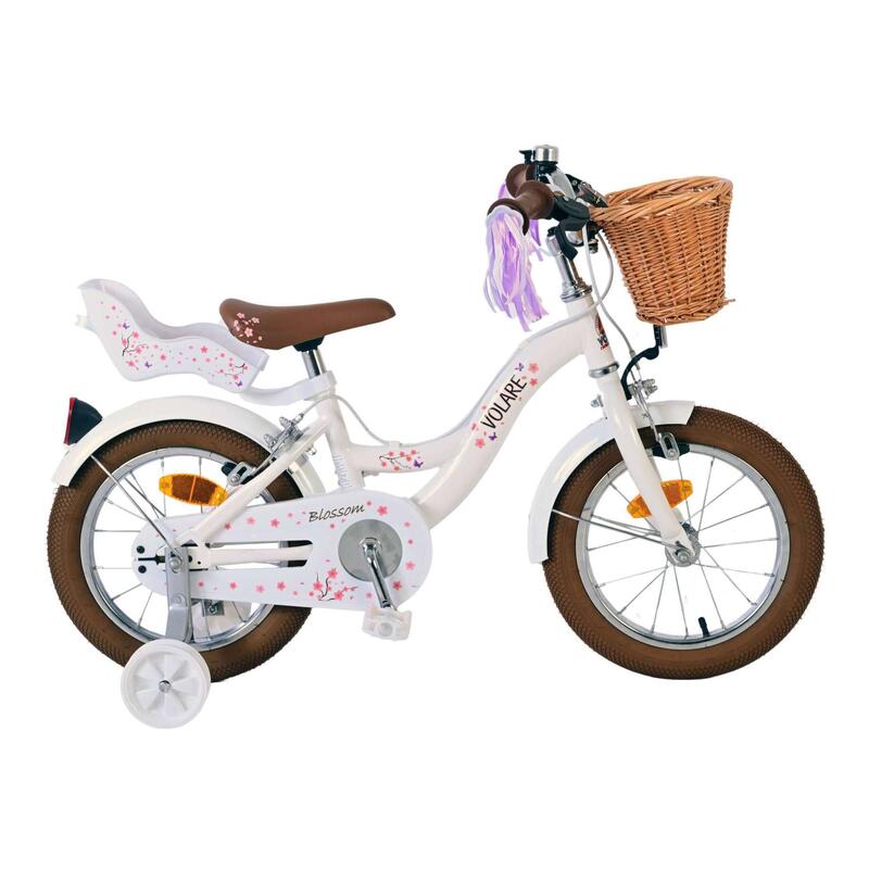 Kinderfiets 14 inch 4-6 jaar Volare Blossom Wit