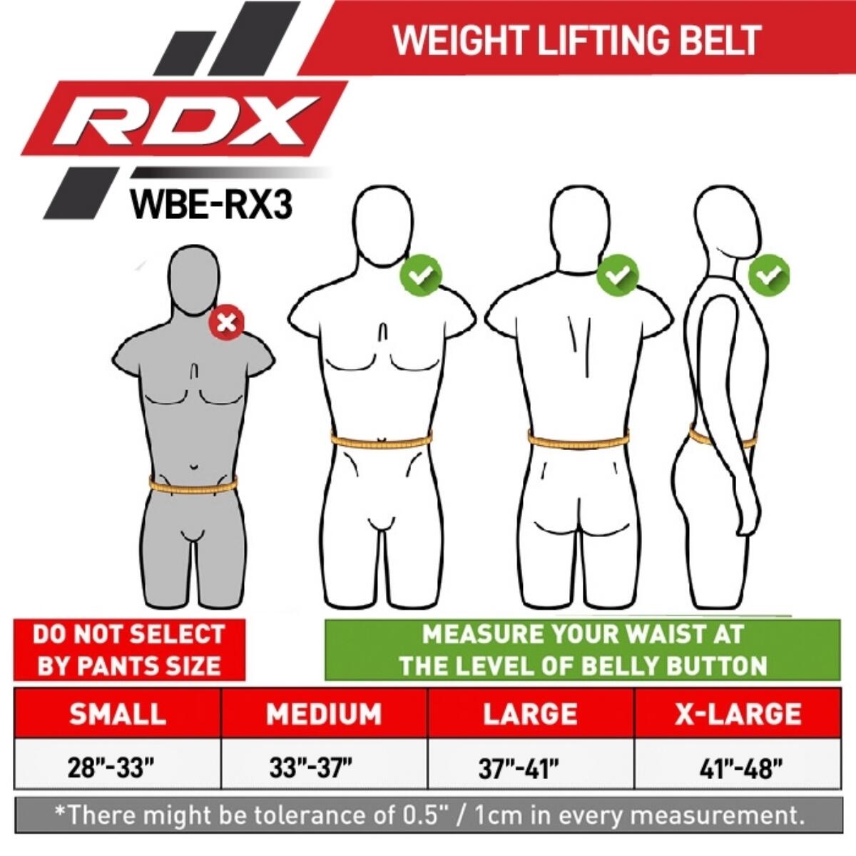 Weight Lifting Belt Eva Curve Rx3 RedXL RDX SPORTS Decathlon