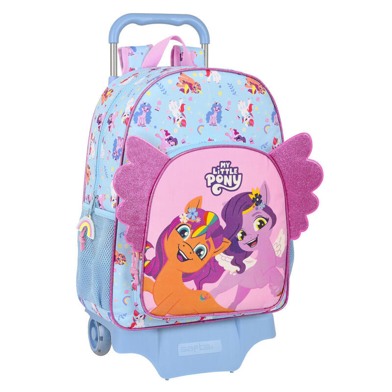 Mochila Escolar con Ruedas My Little Pony Wild & free Azul