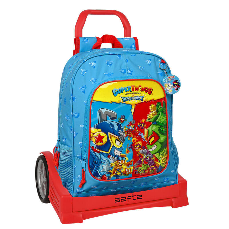 Mochila Escolar con Ruedas SuperThings Rescue force Azul