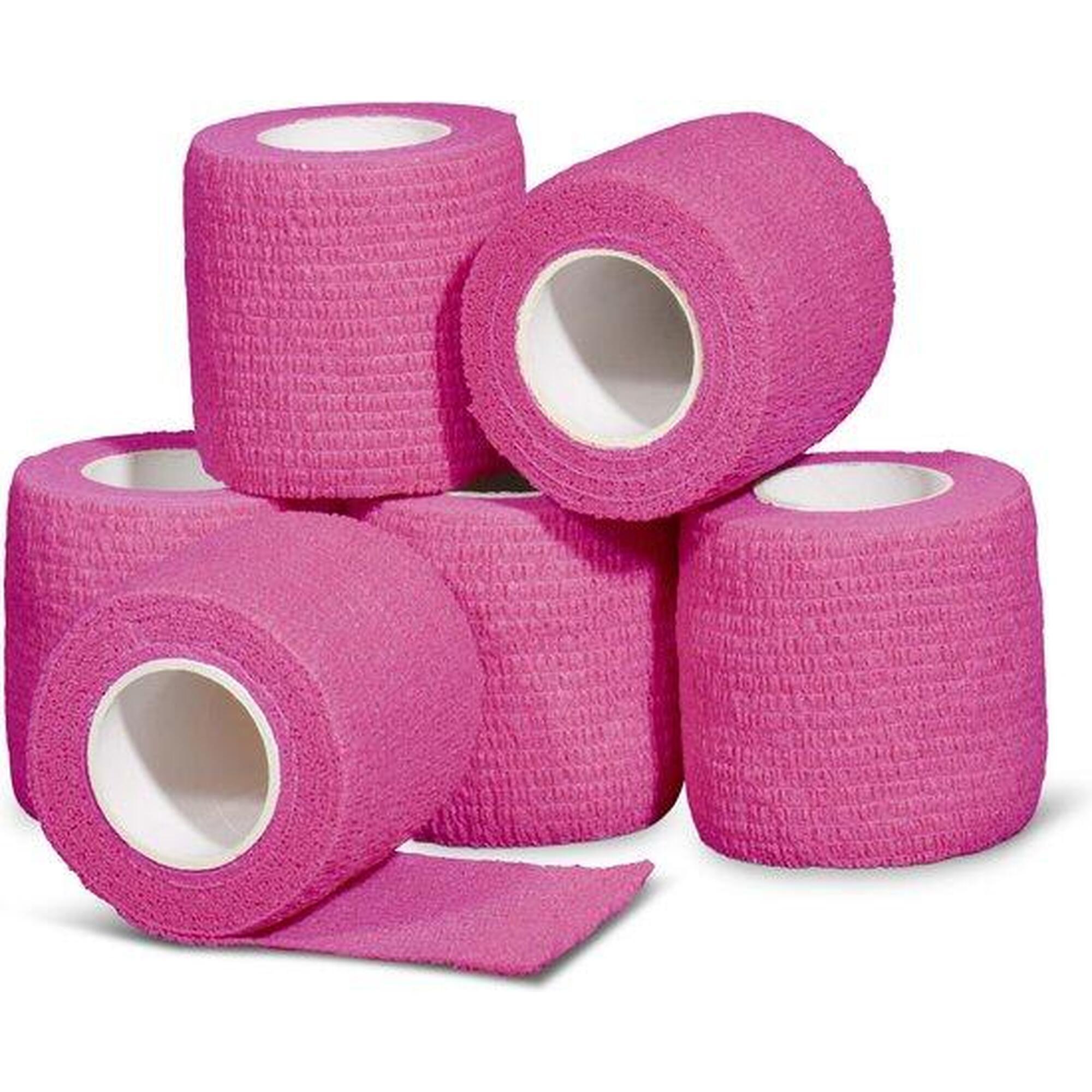 Sport ondertape bandage 6 rollen roze