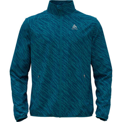 Odlo odlo jacket essential light print sportjas saksisch blauw s
