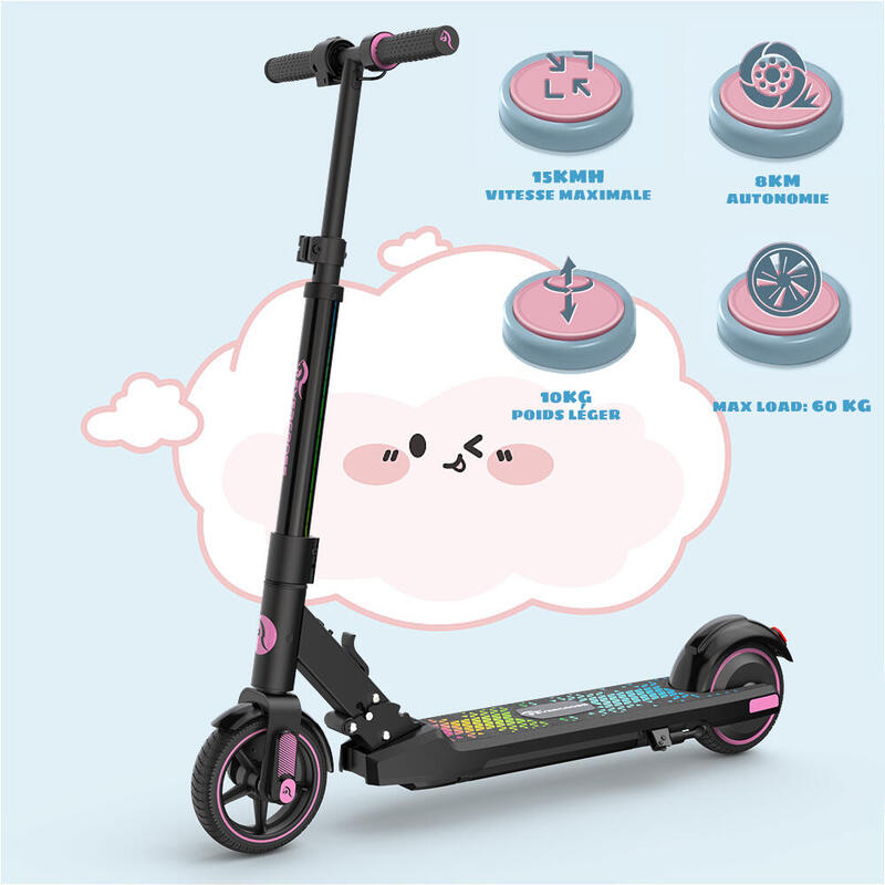 Patinete Eléctrico Plegable para Niños de 6-12 Años EVERCROSS - EV06C Rosa