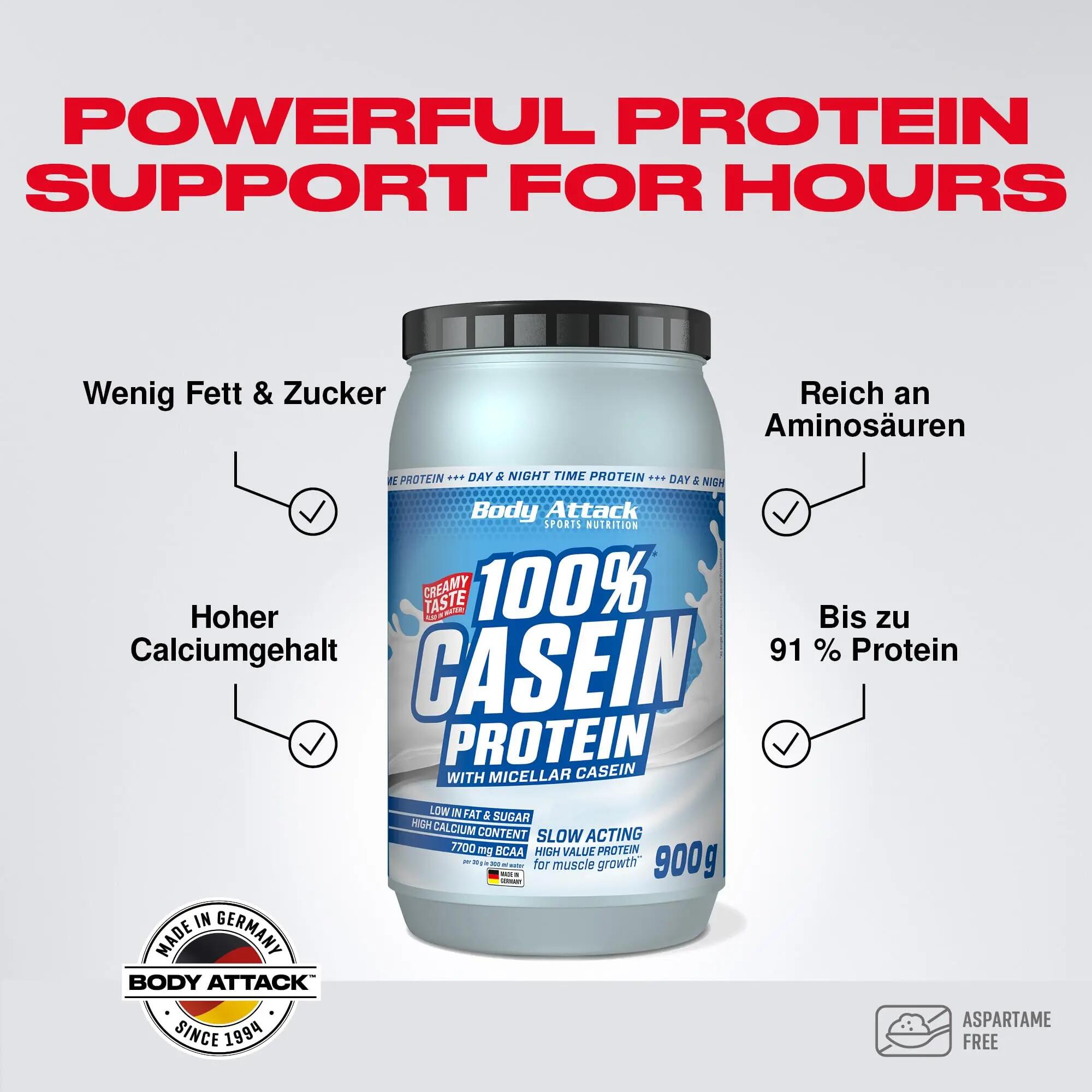 Body Attack 100% Casein Protein 900g 2/6
