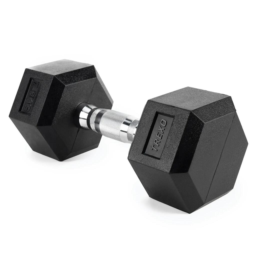 XTREXO Hex Rubber Dumbbell 7.5 kg