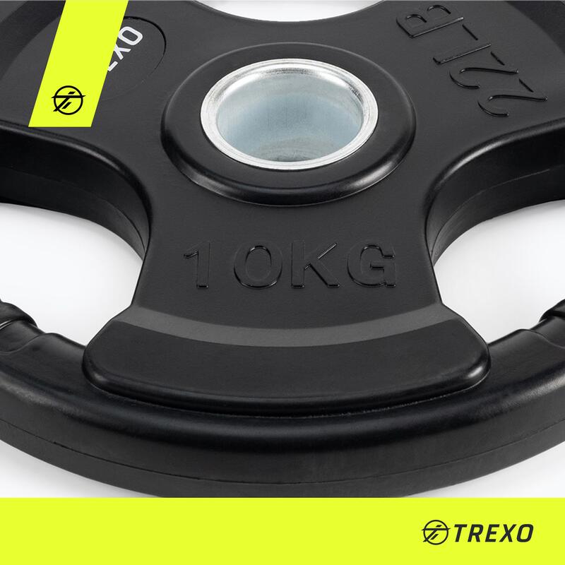 Poids en fonte avec caoutchouc TREXO RW10 10 kg