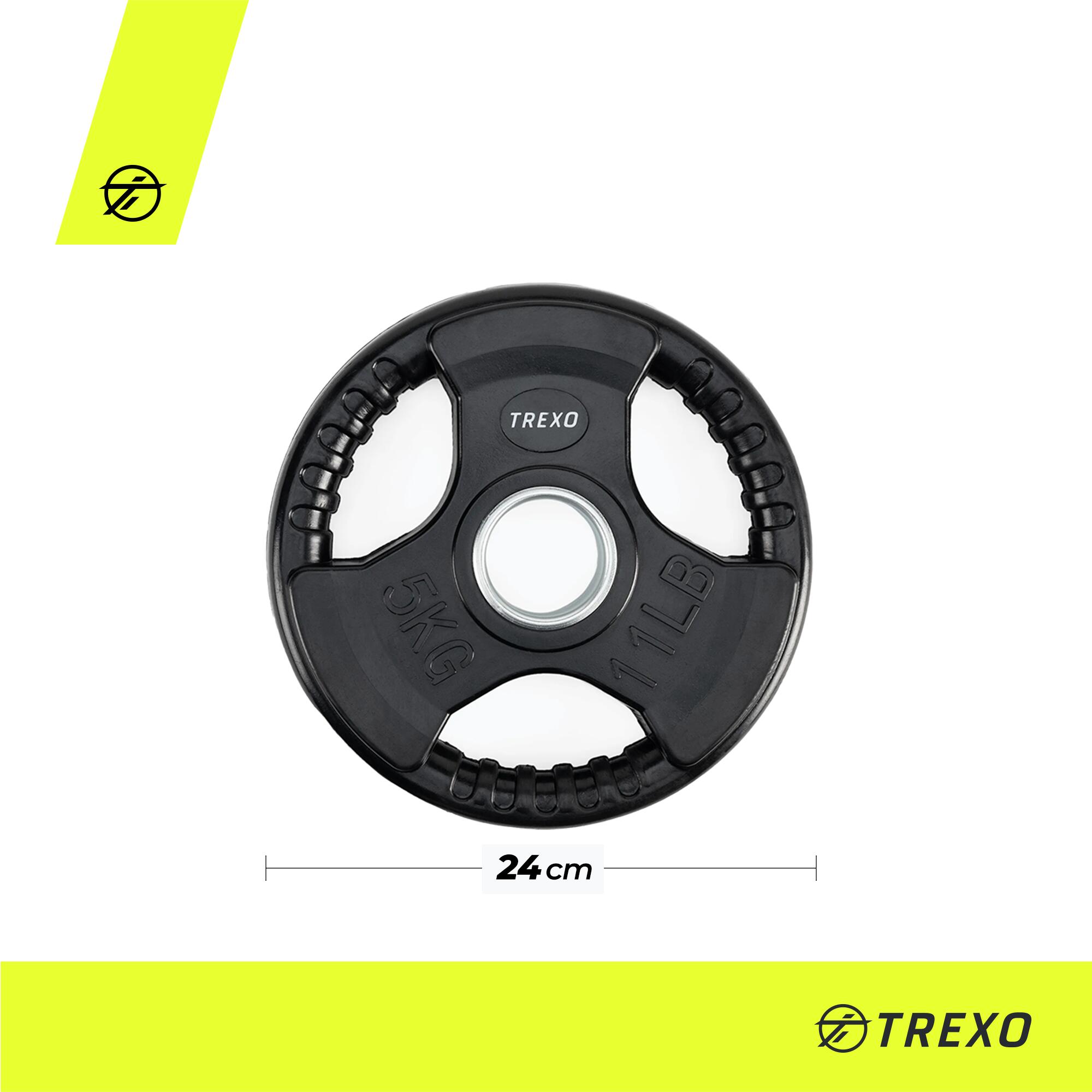 Gusseisengewicht mit Gummi TREXO RW5 5 kg 2/7