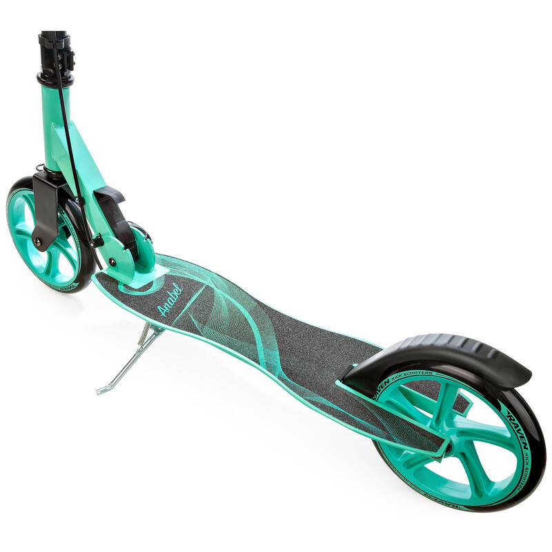 Dámská skládací koloběžka Raven Anabel mint s ruční brzdou ABEC9 200mm