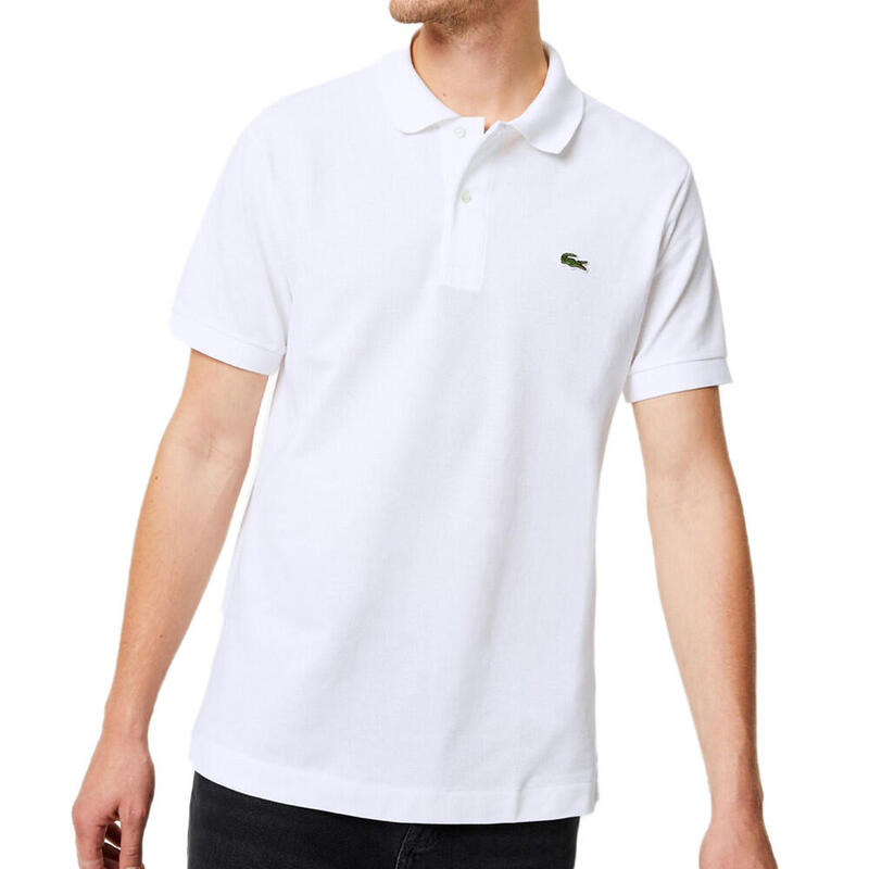 Camisetas Hombre Lacoste L1212 Short Sleeved Ribbed Collar S Blanco