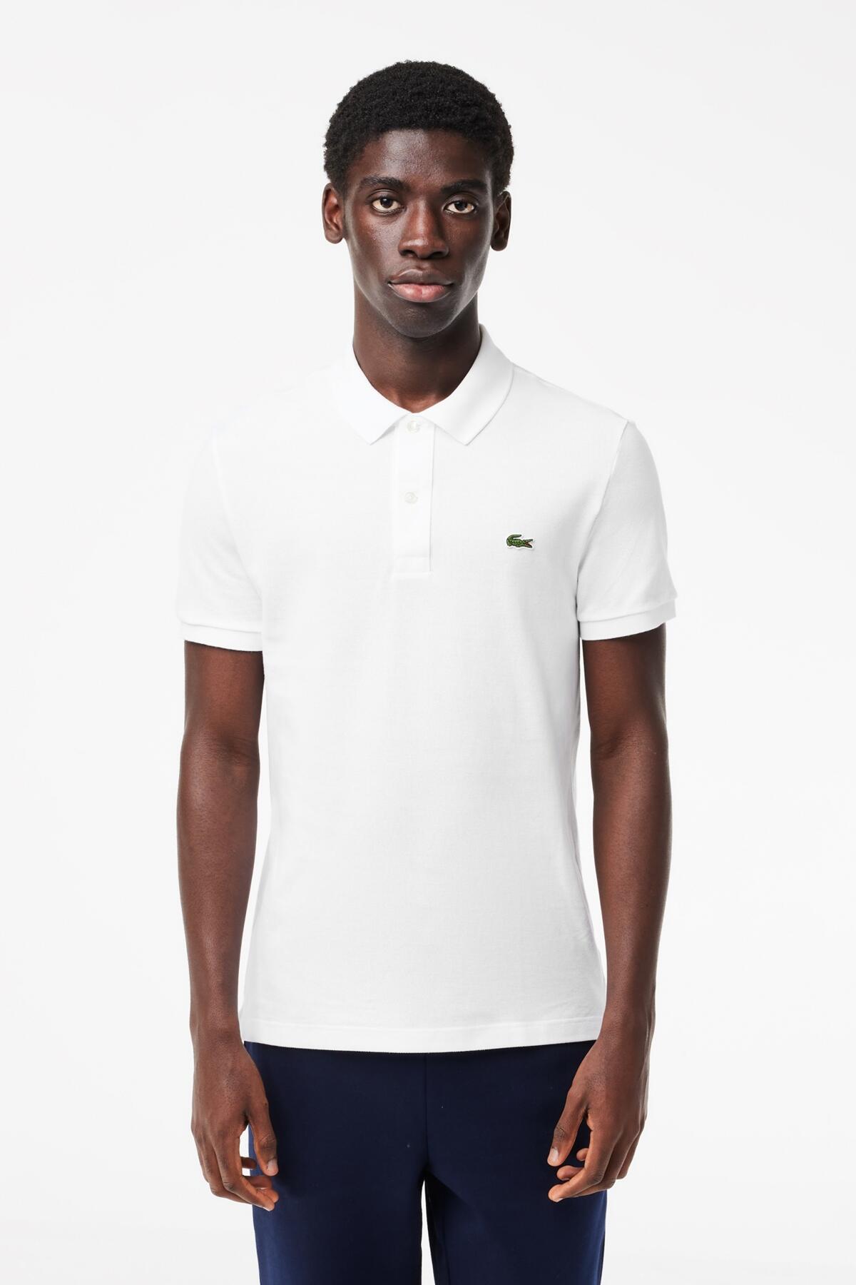 Lacoste Modelo L1212 Short Sleeved Ribbed Collar S Cor Branco 5/7