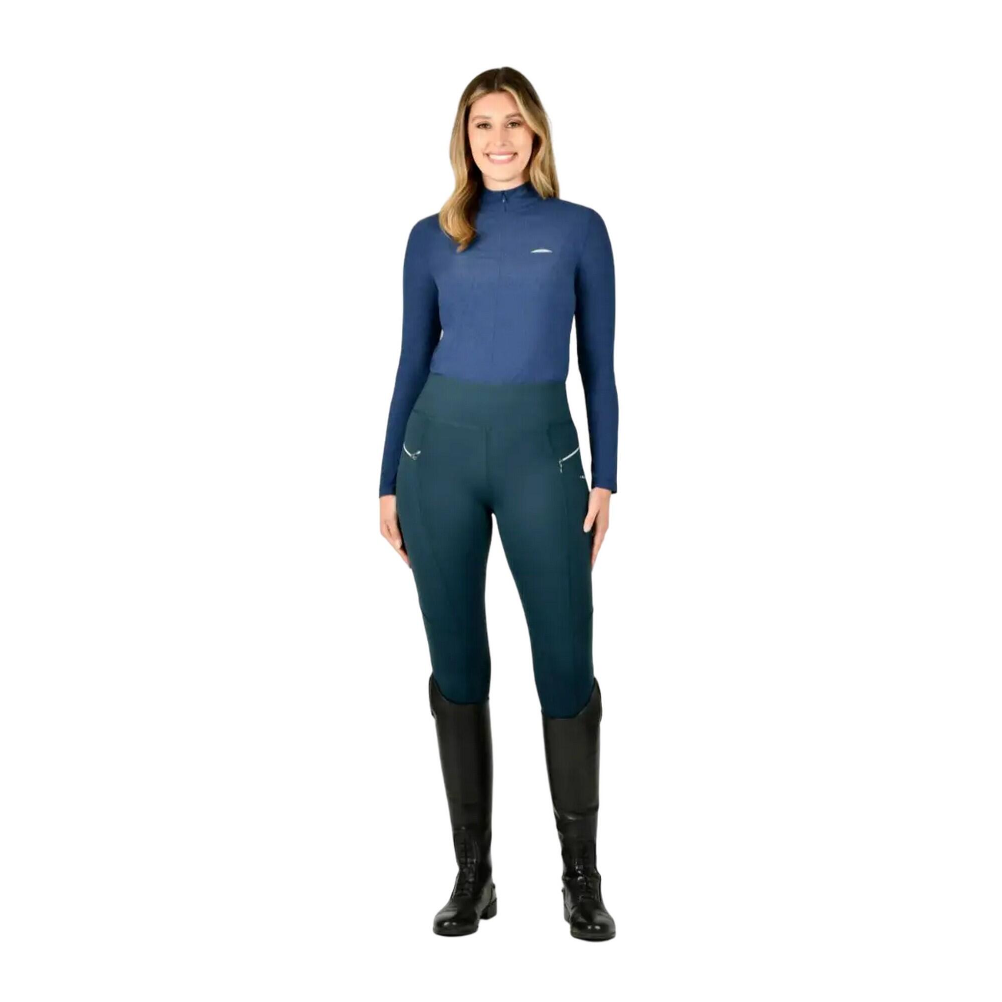 Womens/Ladies Veda Horse Riding Tights (Pine) 4/4