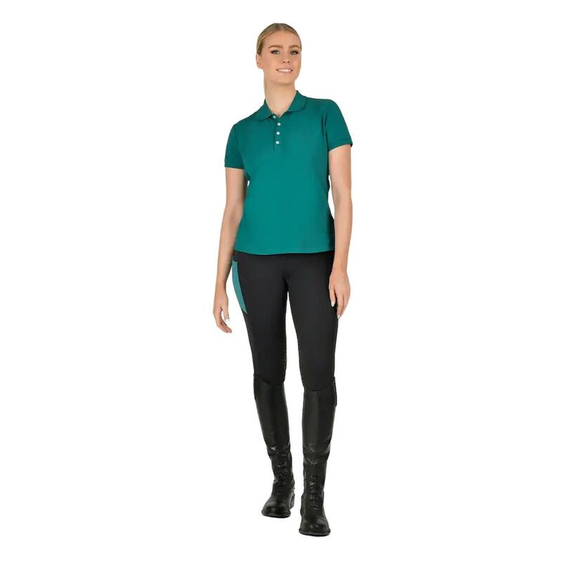 "Lauren" Poloshirt für kurzärmlig Damen Wasserblau