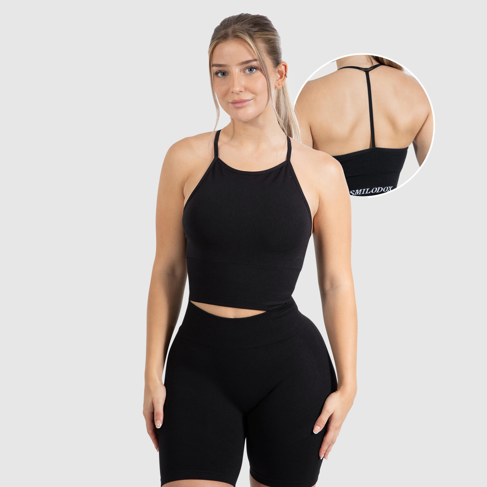SMILODOX Damen Tank Top Maria Solid Schwarz