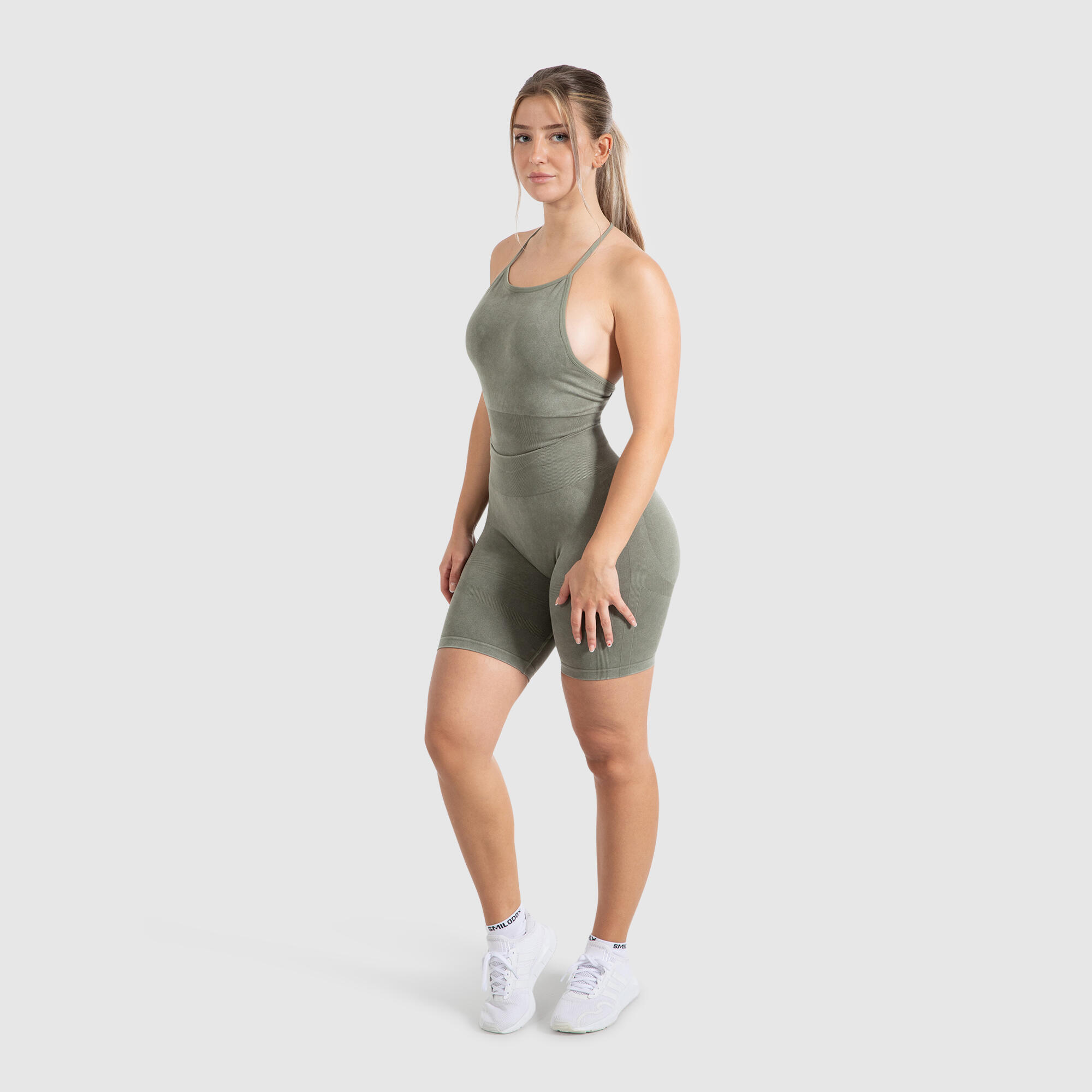 Damen Tank Top Acid Batik Olive 3/6
