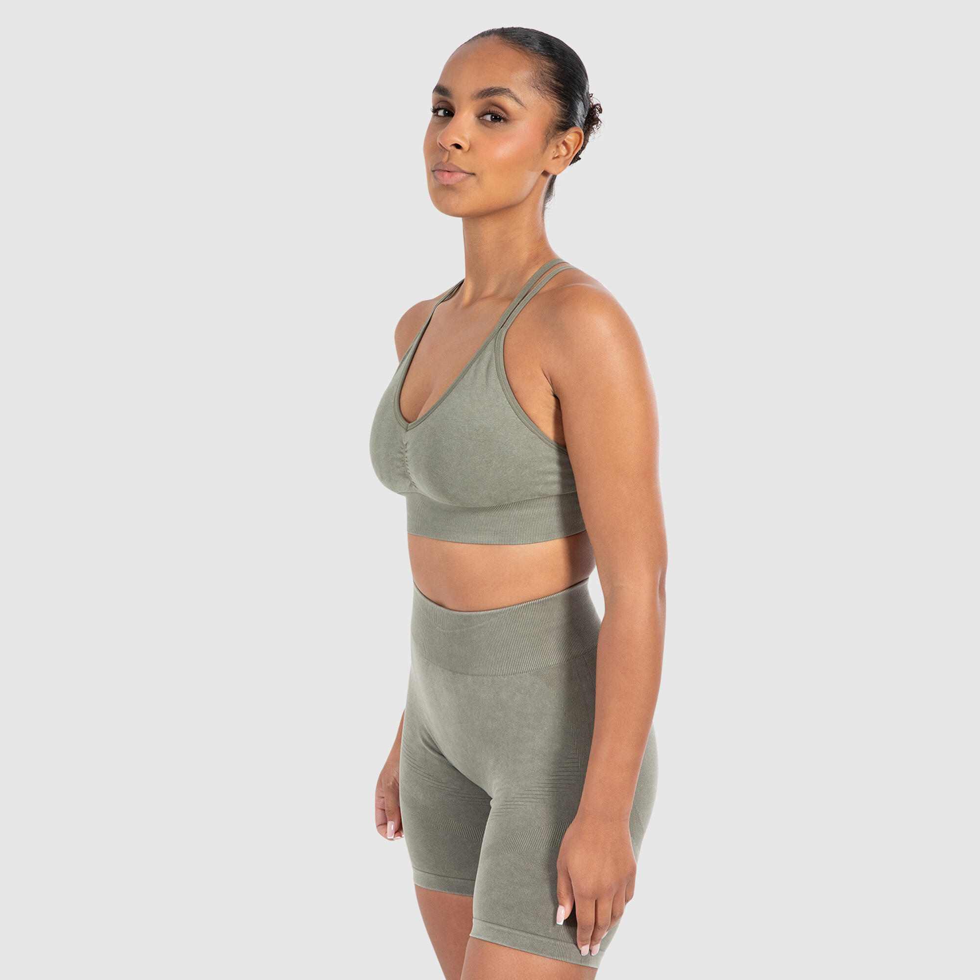 Damen Sport BH Acid Cross Olive 2/6