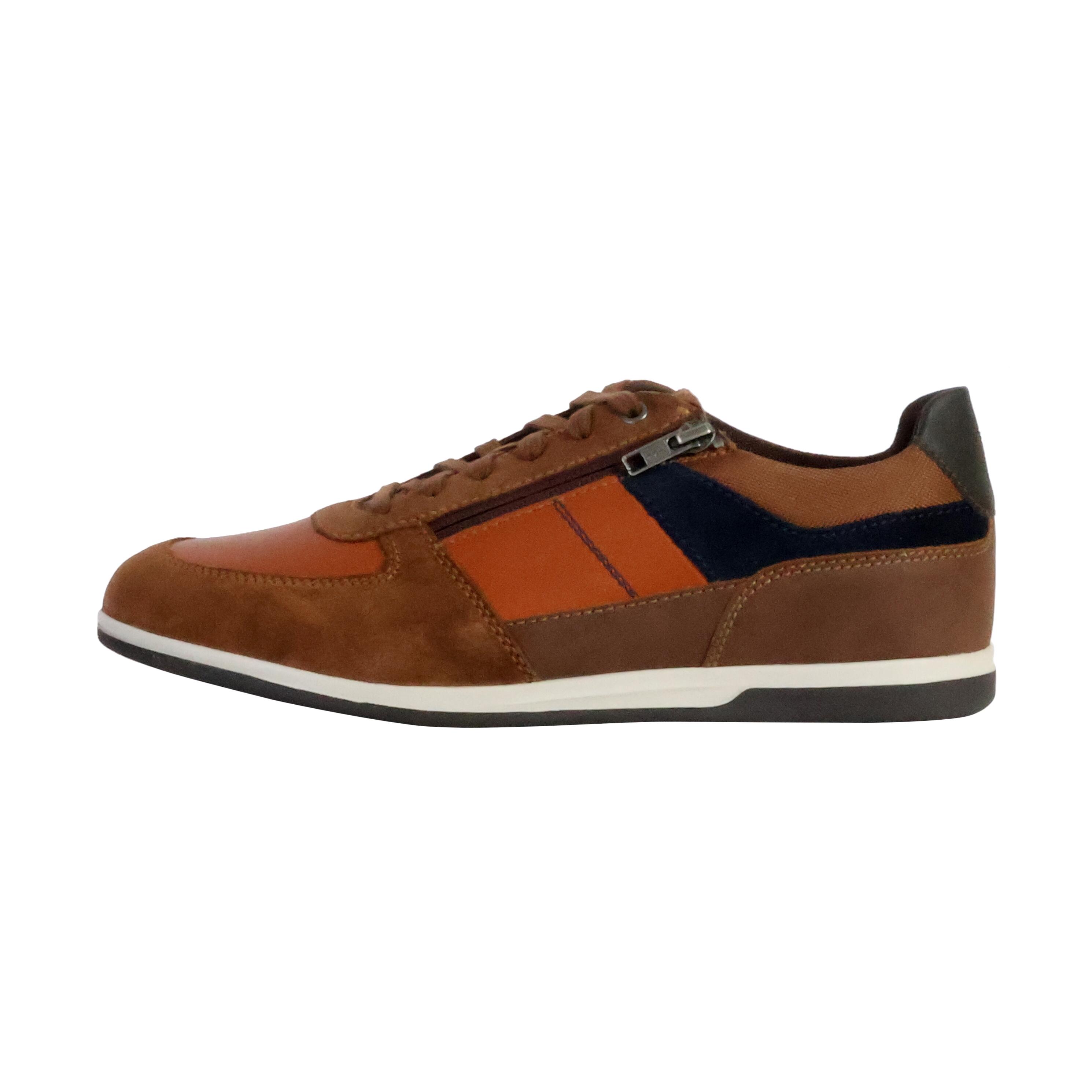 Geox - Basket Basse Cuir Geox Renan Suede - Femme - Baskets - Bleu|marron - 40 - Decathlon