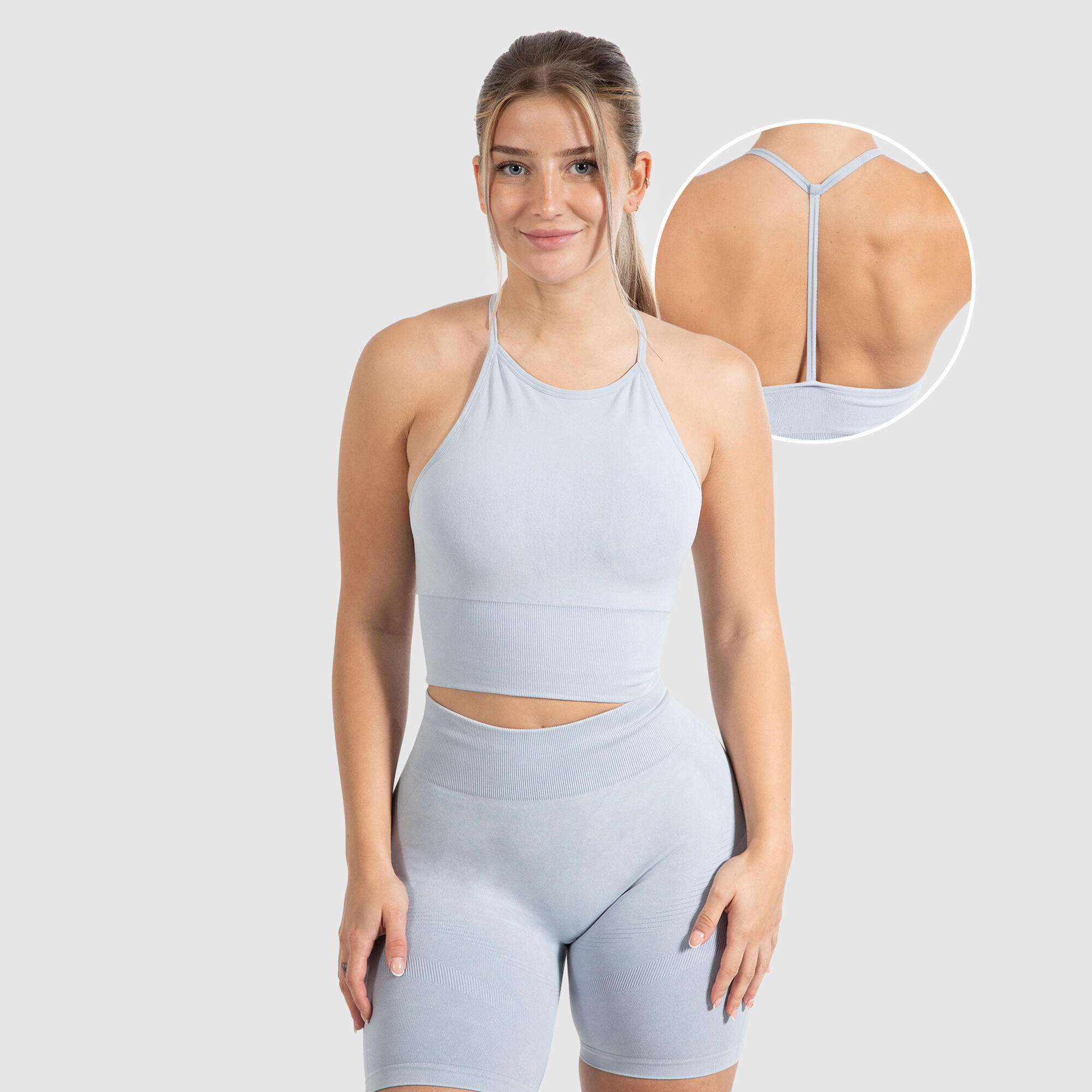 SMILODOX Damen Tank Top Acid Batik Hellblau