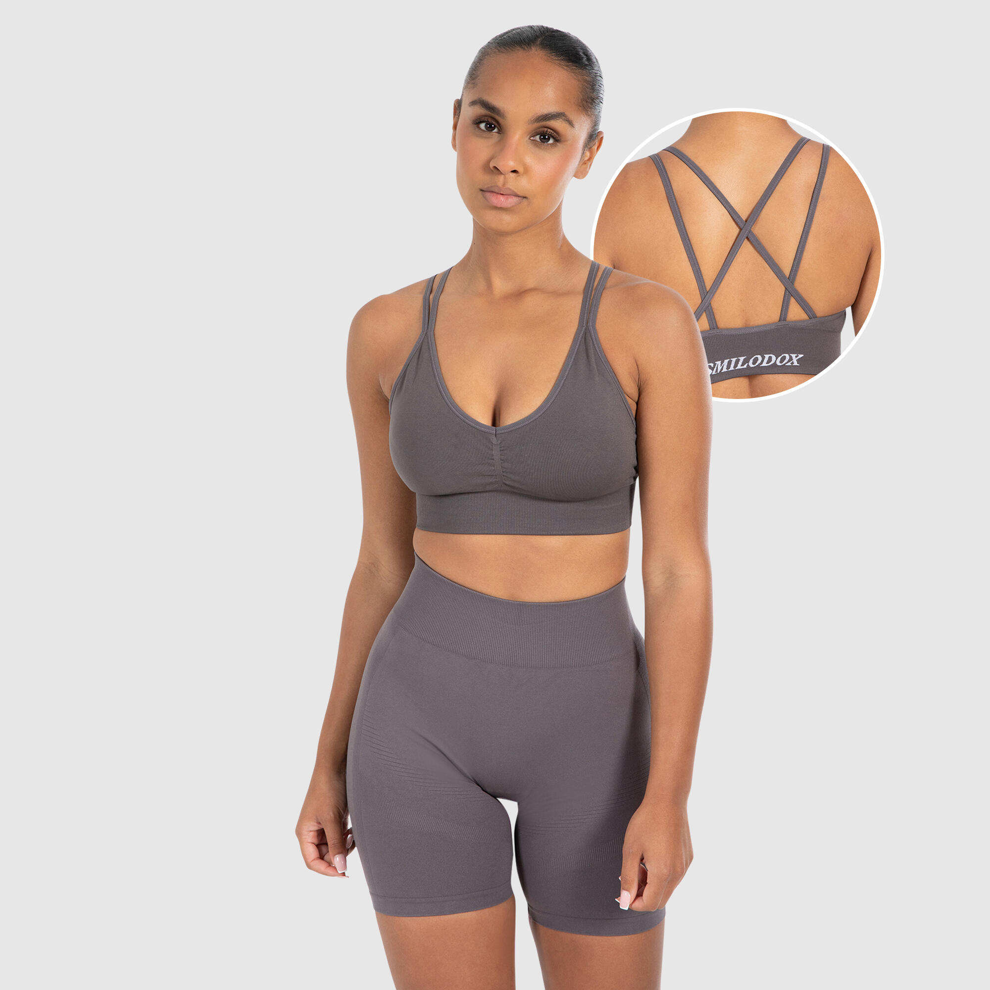 SMILODOX Damen Sport BH Katrin Anthrazit