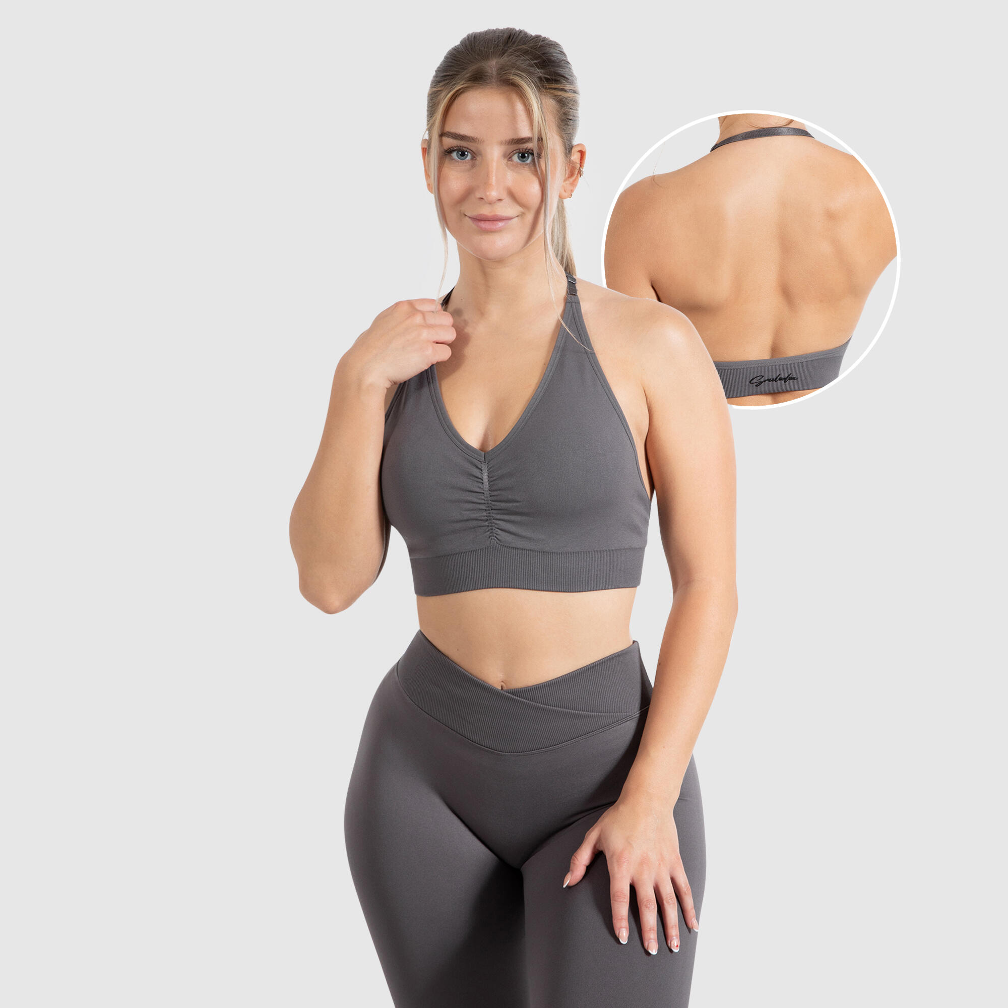 SMILODOX Damen Sport BH Silvia Anthrazit