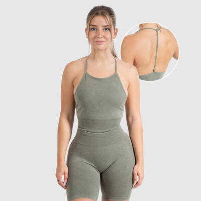 Damen Tank Top Acid Batik Schwarz