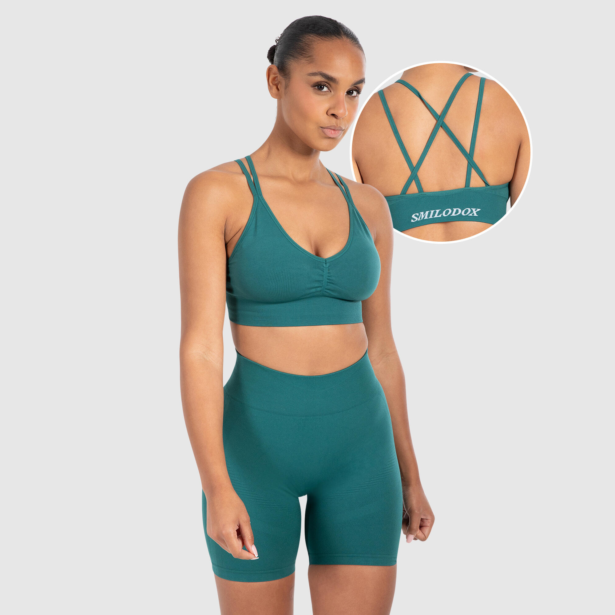 SMILODOX Damen Sport BH Katrin Dunkel Grün