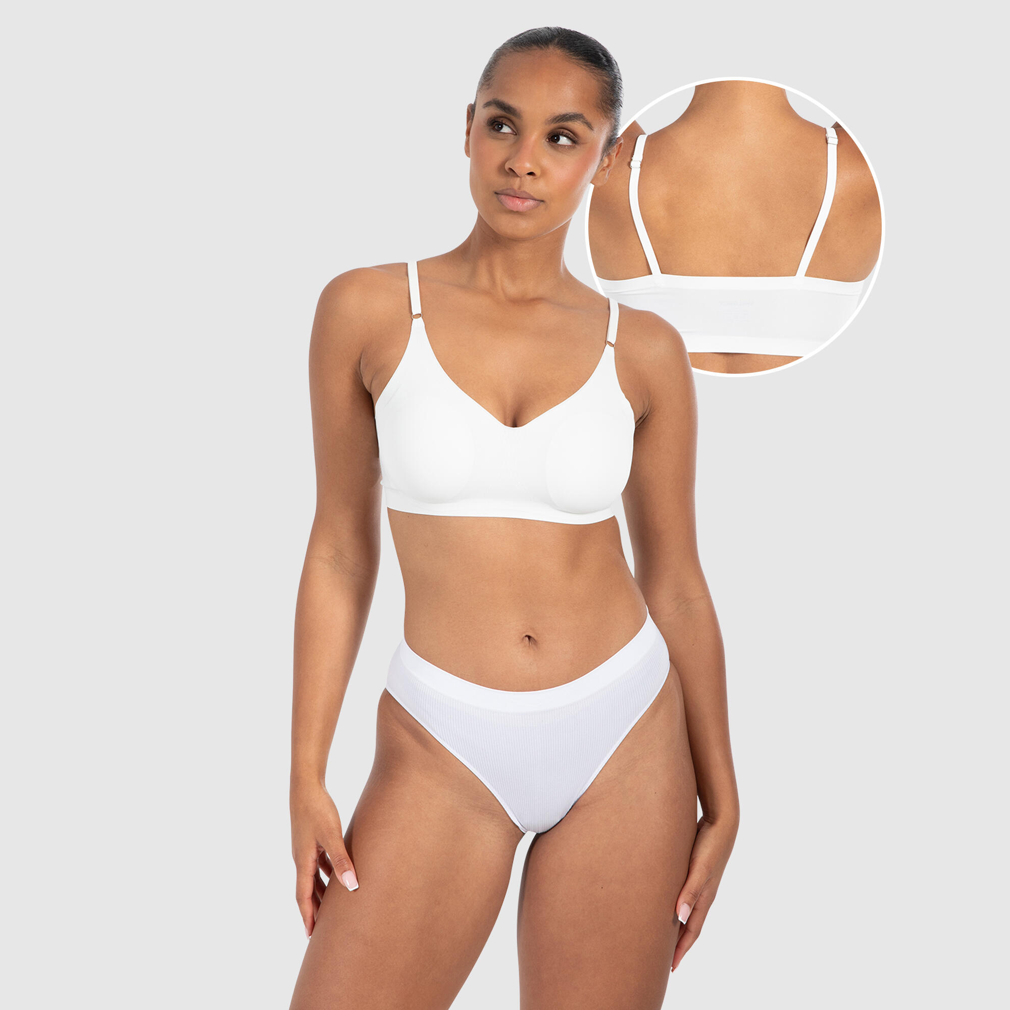 SMILODOX Damen Bralette Nysa Weiß