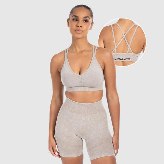 Damen Sport BH Acid Cross Hellbraun