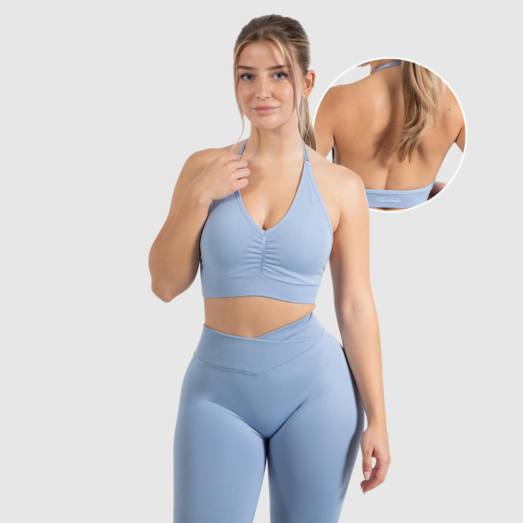 SMILODOX Damen Sport BH Silvia Blau