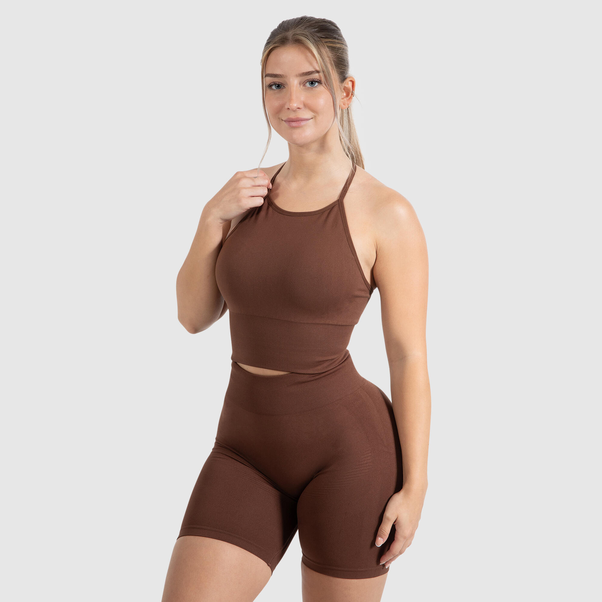 Damen Tank Top Maria Solid Braun 2/6