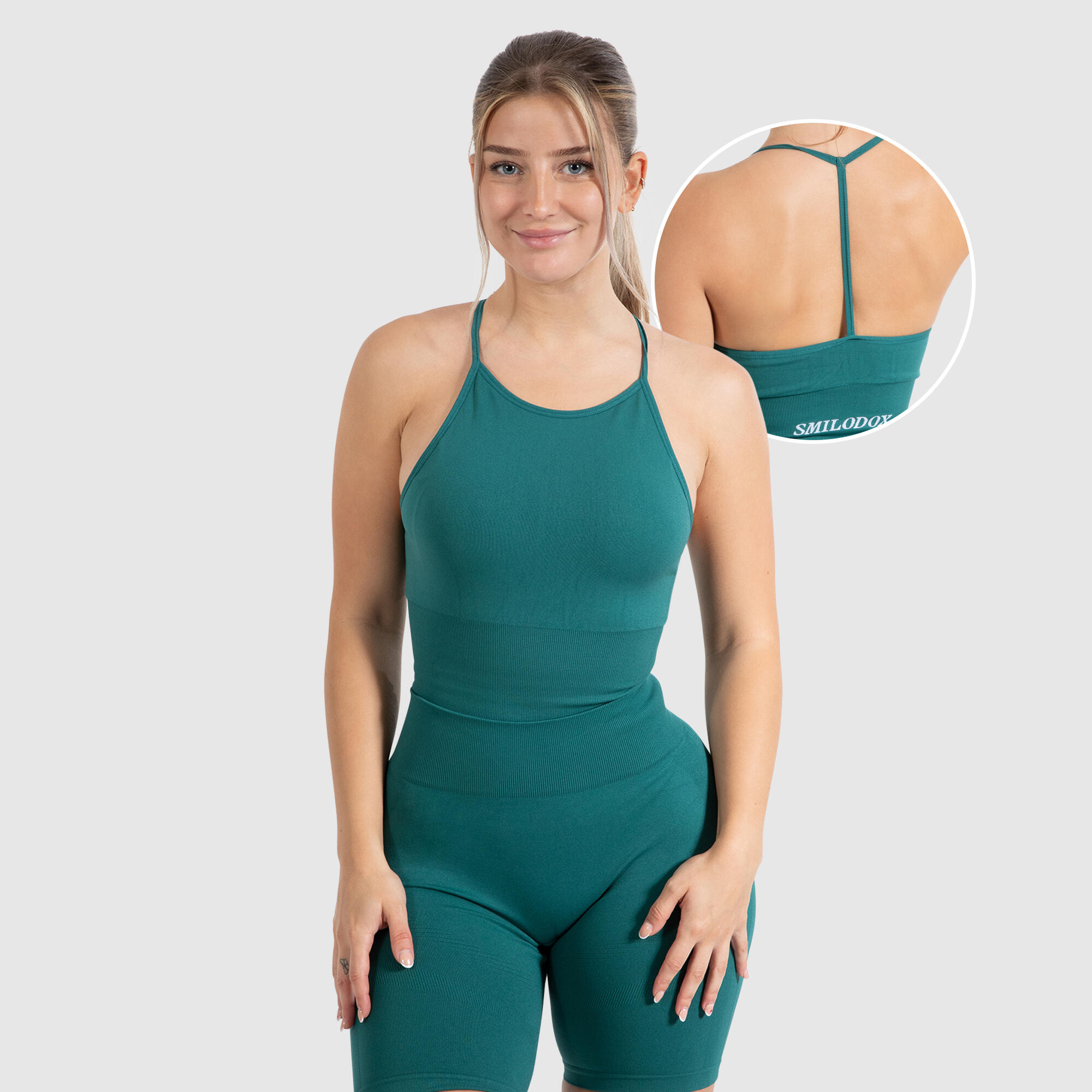 SMILODOX Damen Tank Top Maria Solid Dunkel Grün