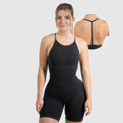 Damen Tank Top Acid Batik Schwarz