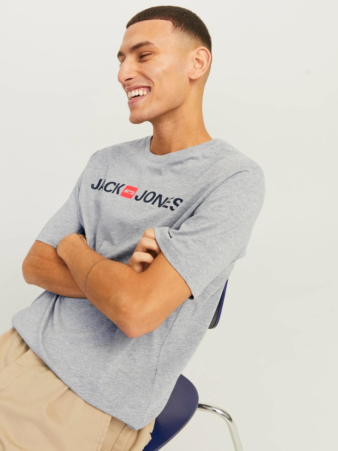T-SHIRT JJECORP LOGO TEE 12137126-LT_GREY 4/5