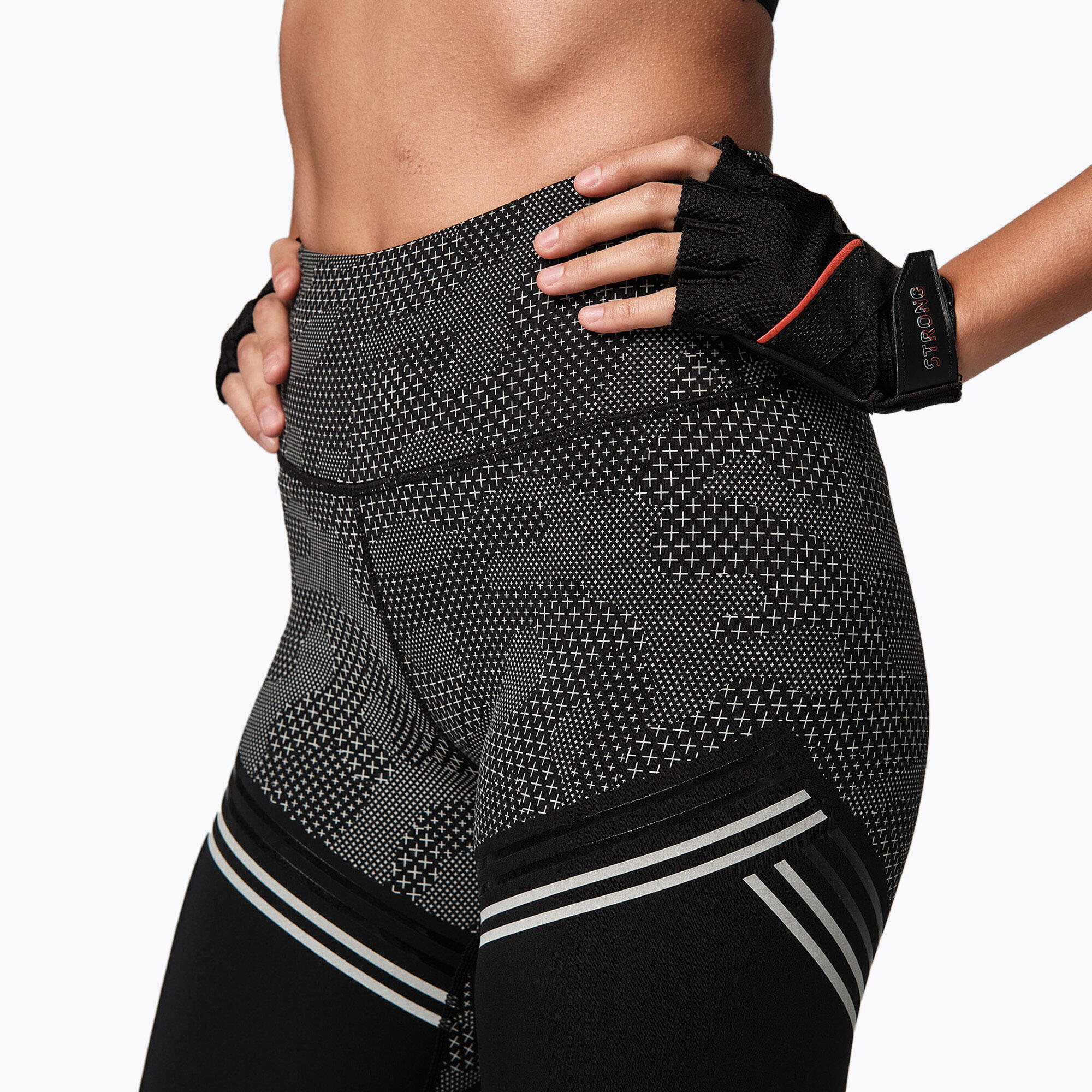 Leggings da donna STRONG ID Performance nero e grigio Z1B01337 XS 5/7
