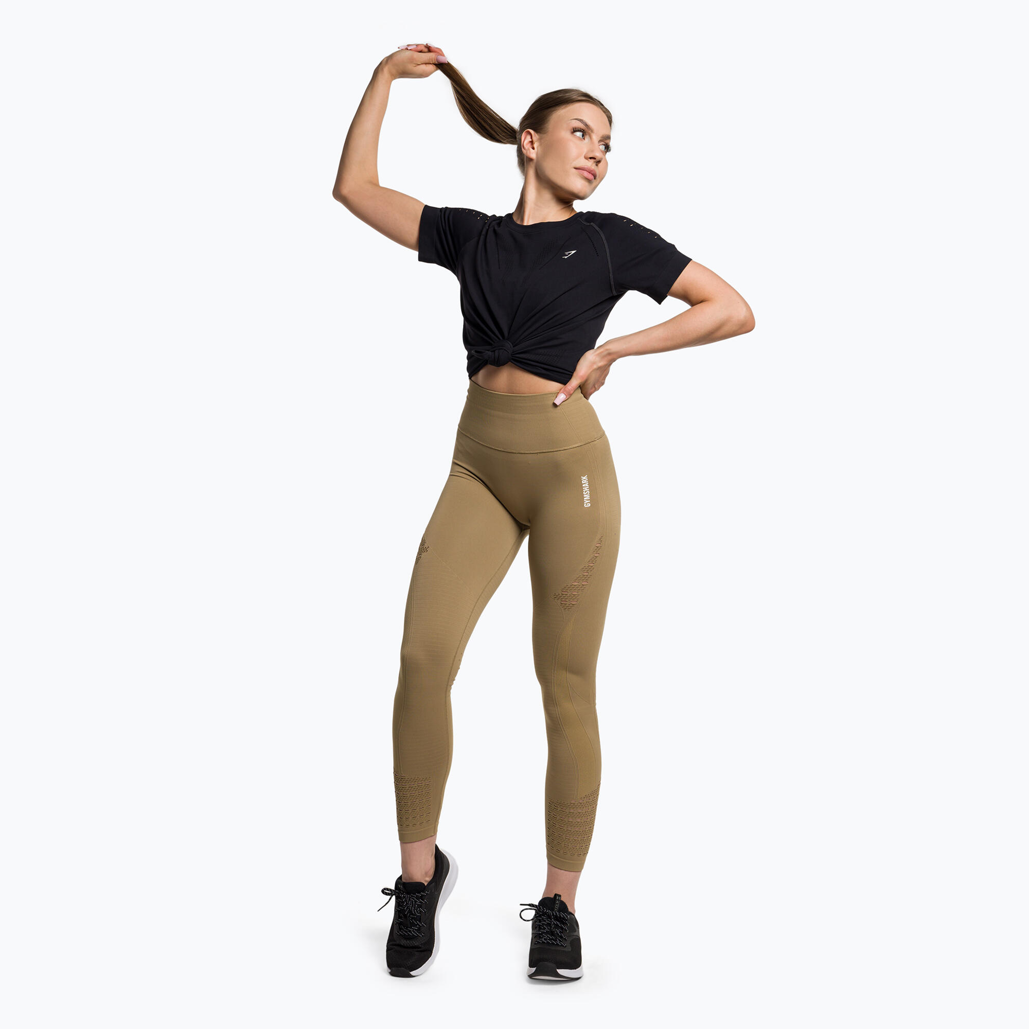 Leggings de treino feminino Gymshark Energy Seamless biscotti 2/5