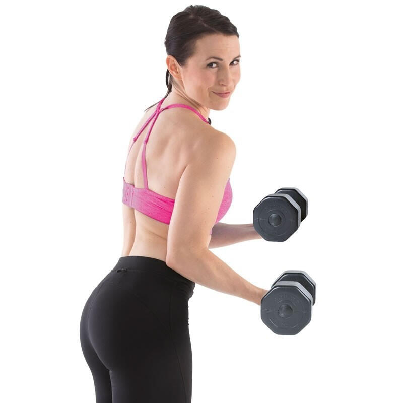 Zestaw hantli winylowych 2 x 5 kg, czarny